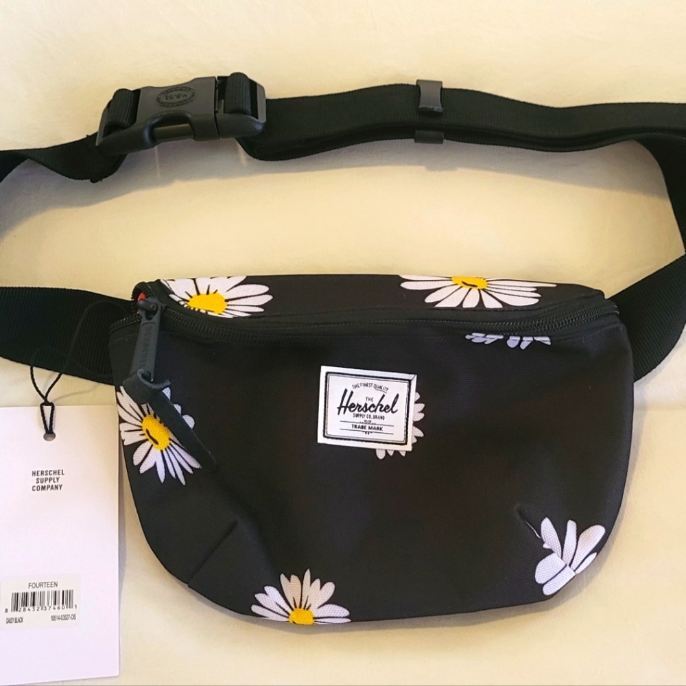 Herschel Black Floral Fanny Pack
